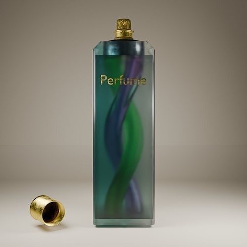 Perfume bottle with twist 2 color inside 3D model