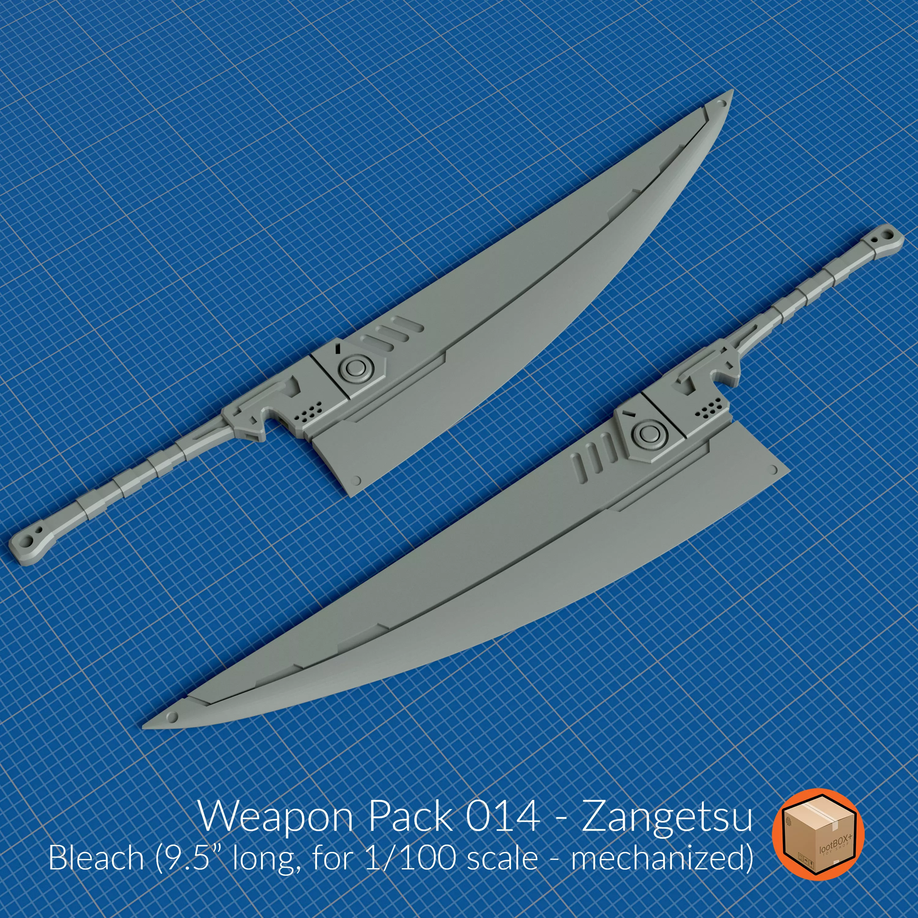 WEAPON PACK 014 - Zangetsu 3D print model_0