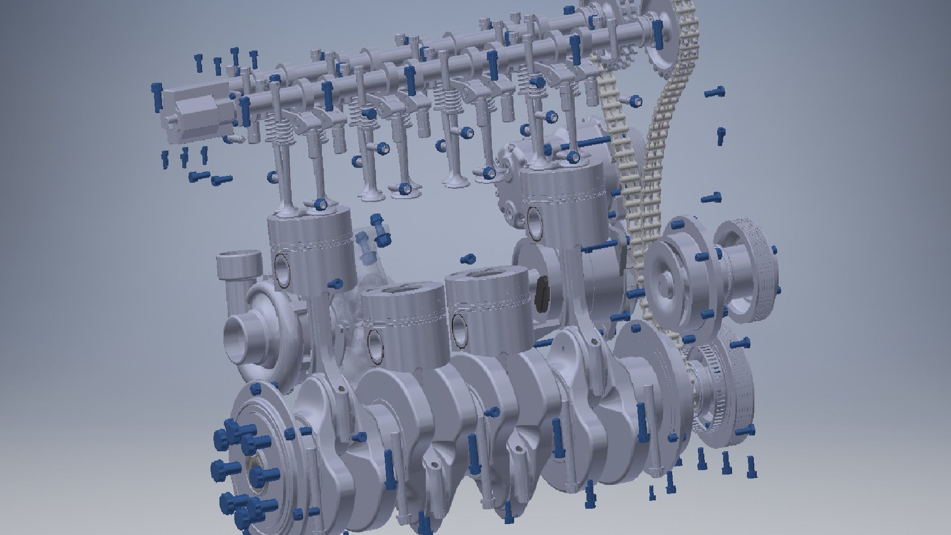 I4  Turbo Diesel engine 3d model 3D model_14