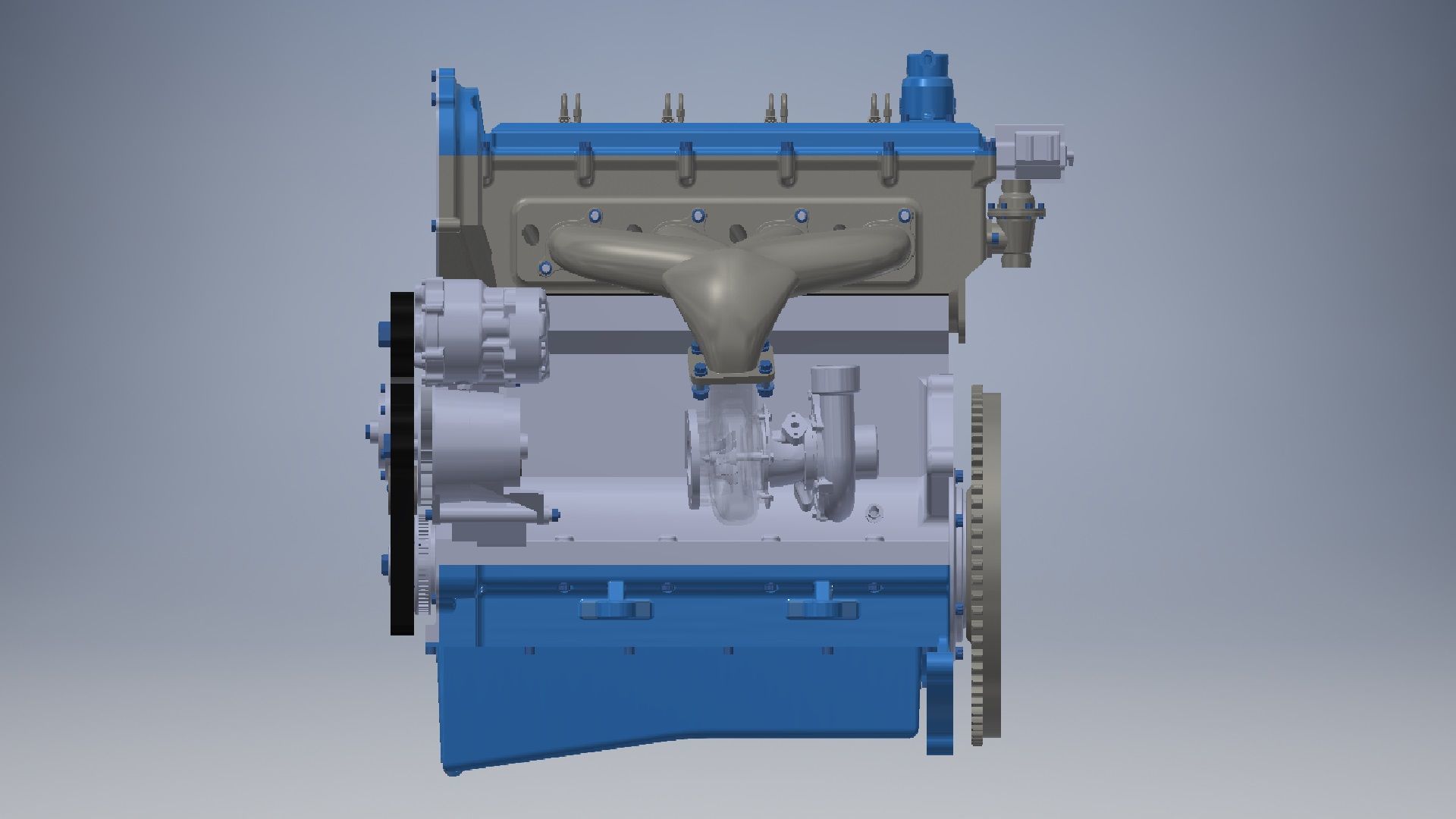 I4  Turbo Diesel engine 3d model 3D model_2