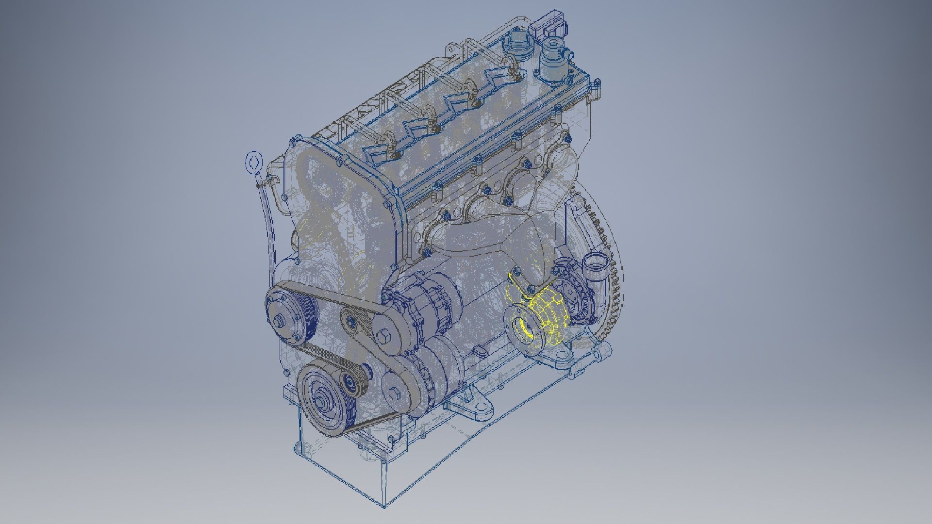 I4  Turbo Diesel engine 3d model 3D model_9