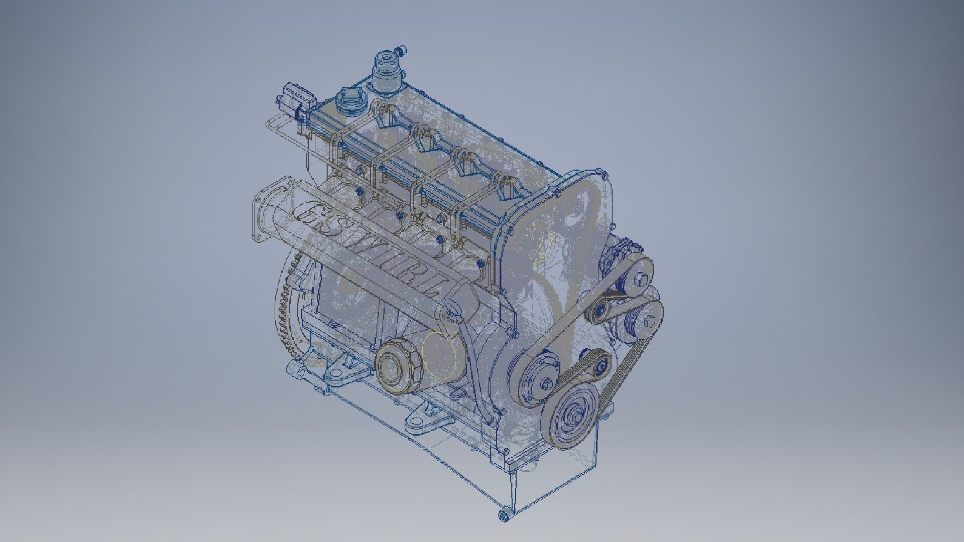 I4  Turbo Diesel engine 3d model 3D model_6