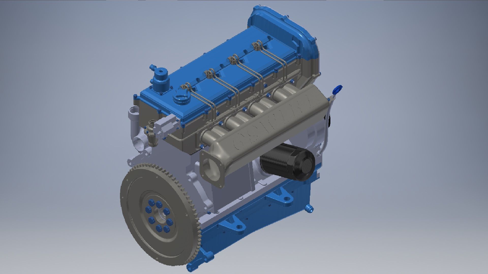 I4  Turbo Diesel engine 3d model 3D model_4