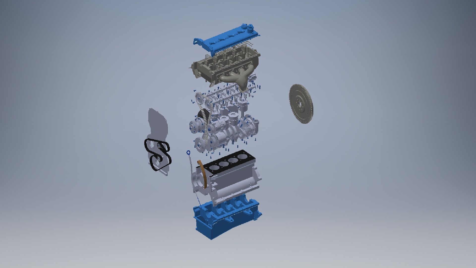 I4  Turbo Diesel engine 3d model 3D model_12