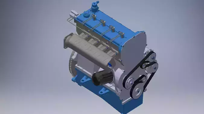 I4  Turbo Diesel engine 3d model
