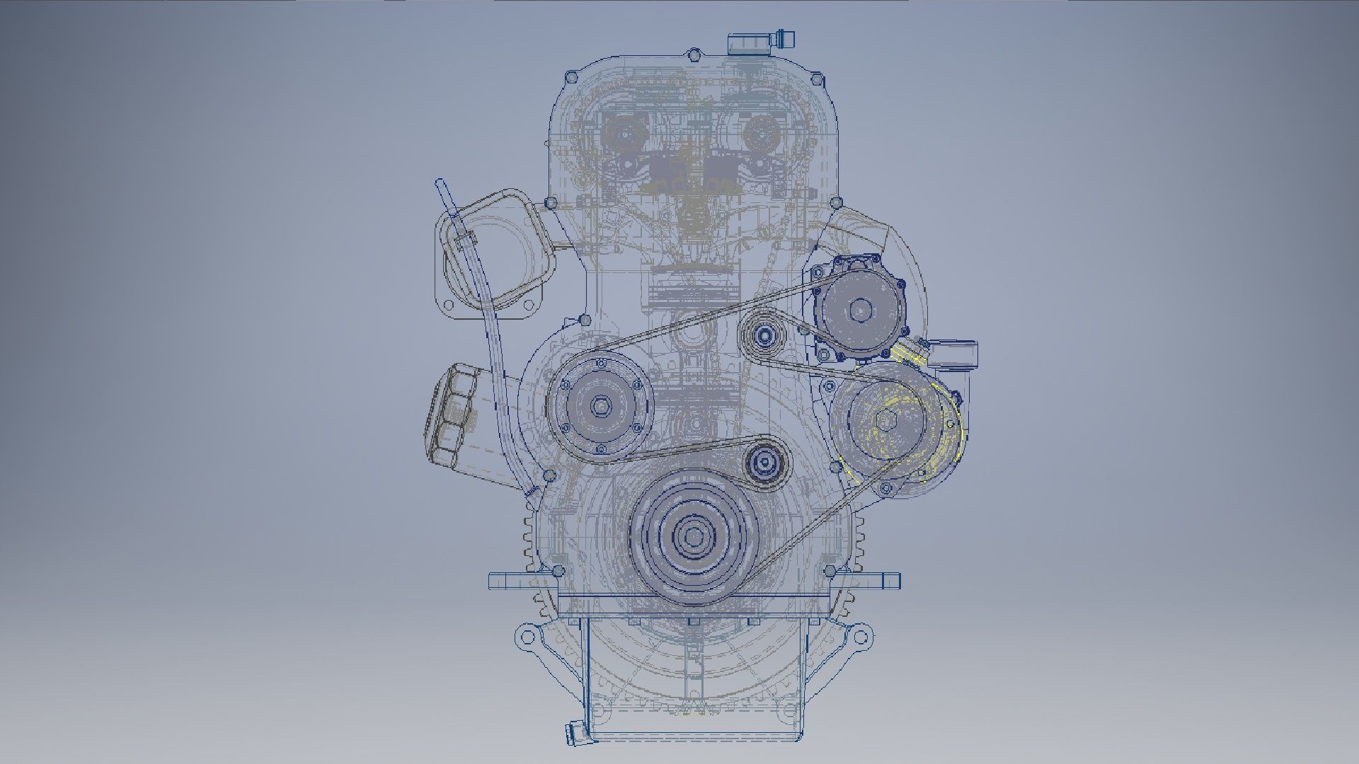 I4  Turbo Diesel engine 3d model 3D model_8