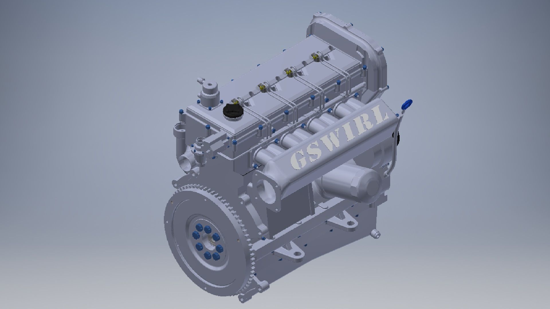 I4  Turbo Diesel engine 3d model 3D model_19
