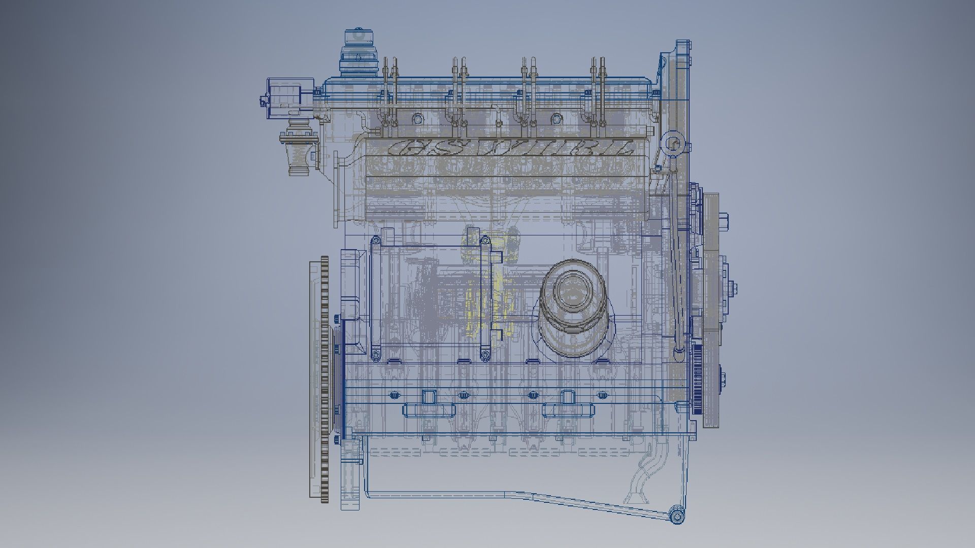 I4  Turbo Diesel engine 3d model 3D model_7