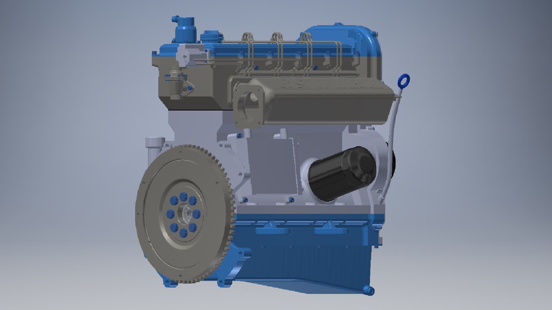 I4  Turbo Diesel engine 3d model 3D model_13