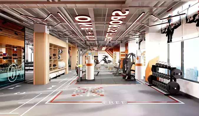 Fitness Center Gym 3D model