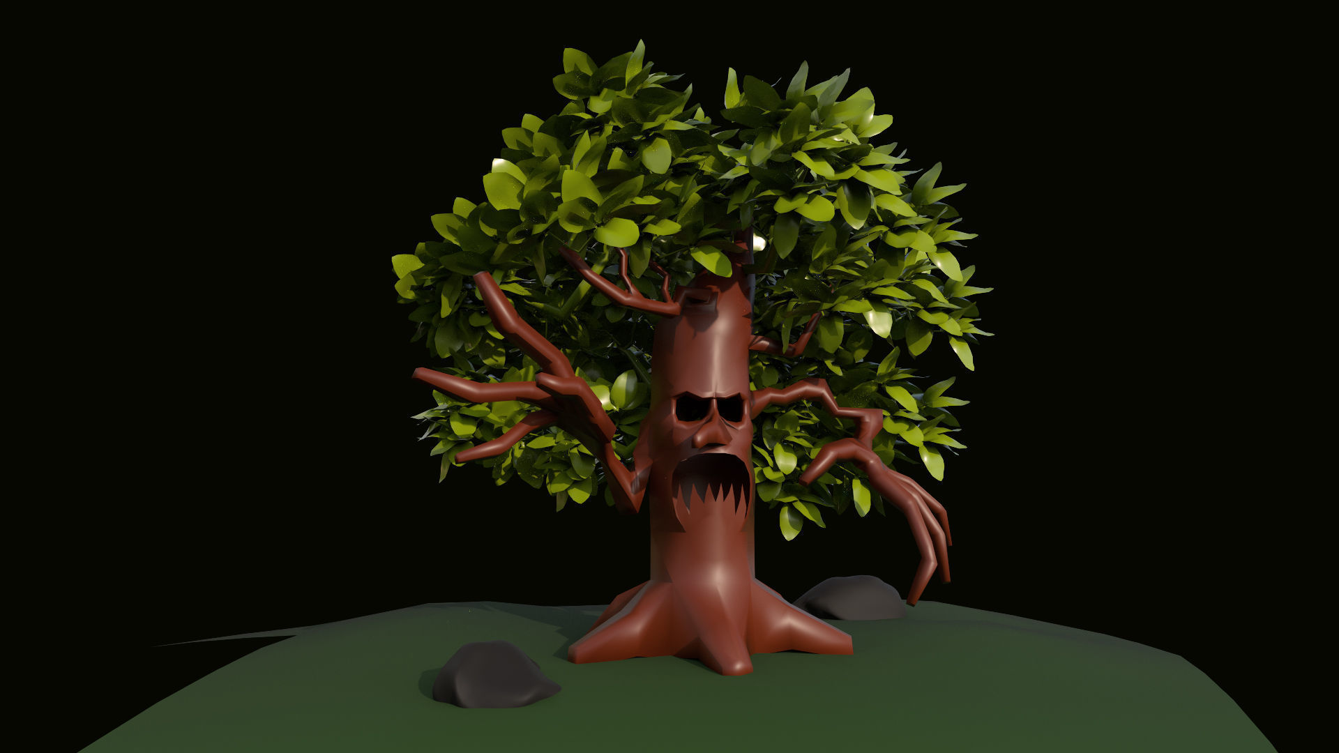 Cartoon Halloween Tree 3D model_6