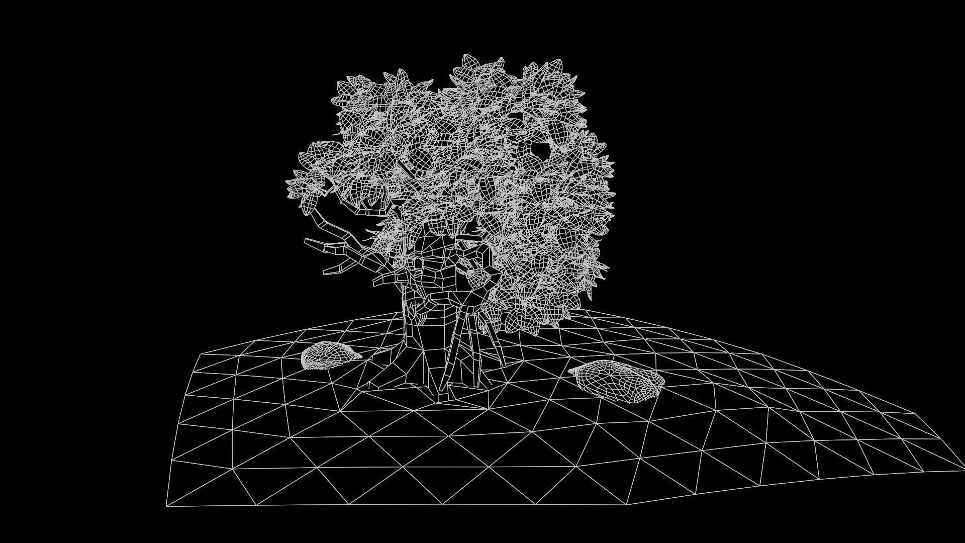 Cartoon Halloween Tree 3D model_17