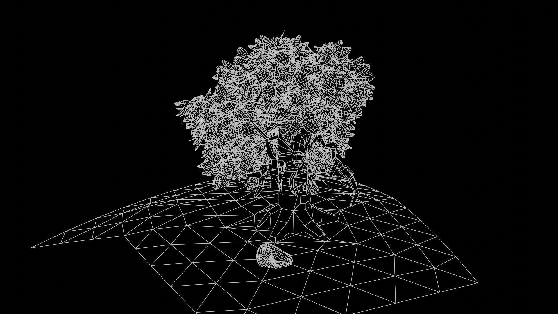 Cartoon Halloween Tree 3D model_22