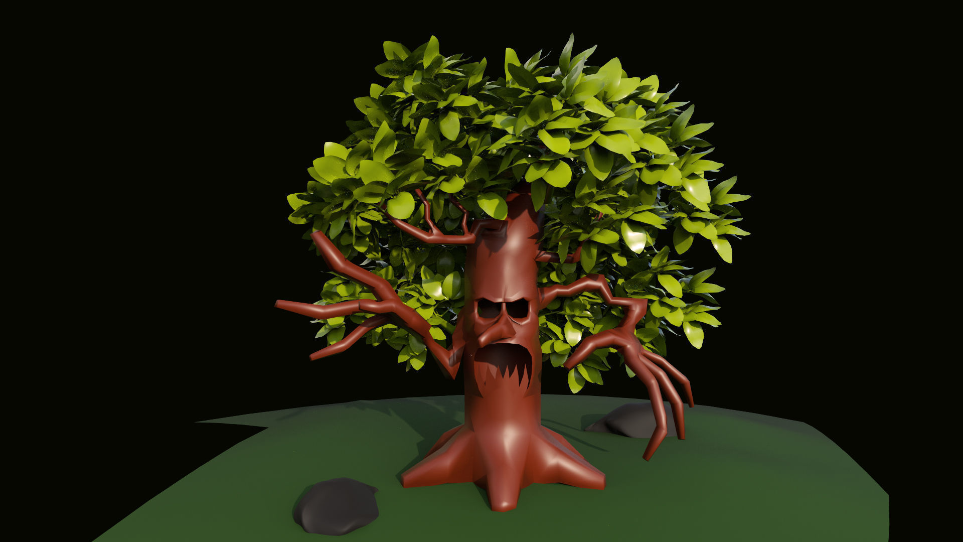 Cartoon Halloween Tree 3D model_1