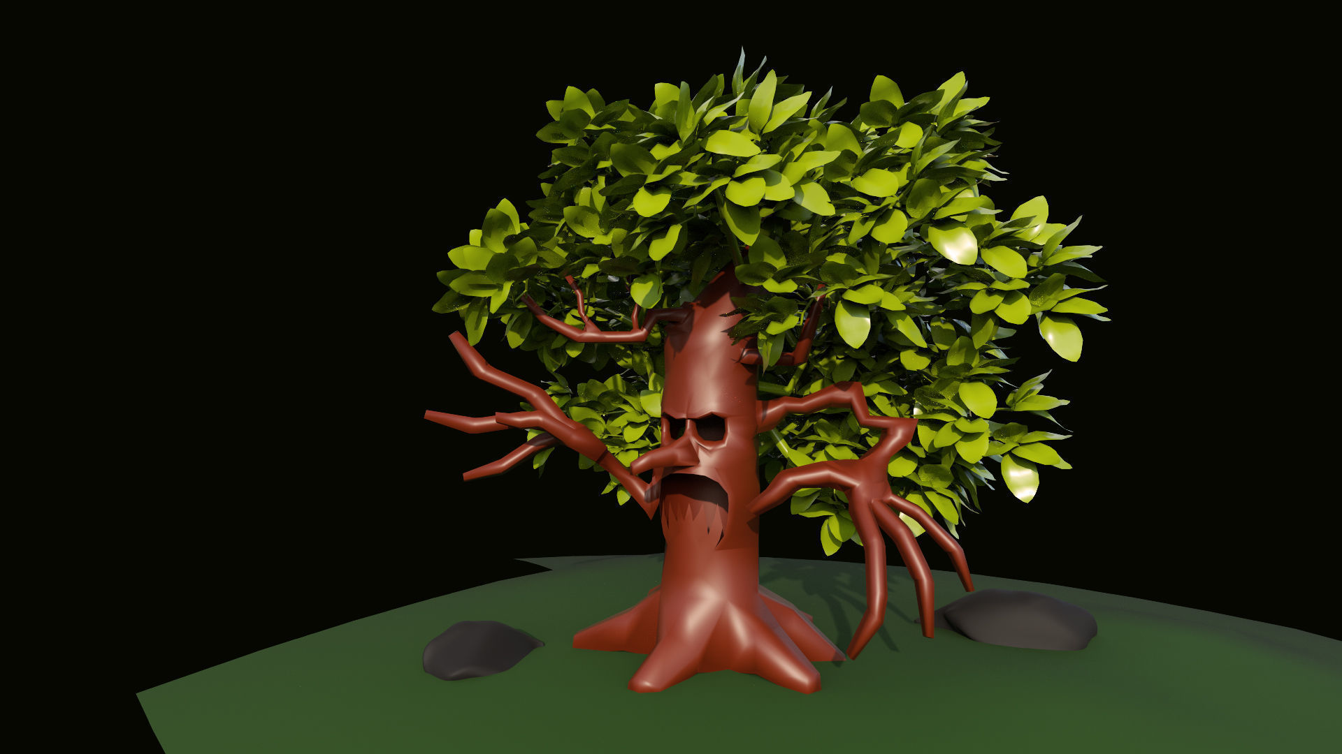 Cartoon Halloween Tree 3D model_5