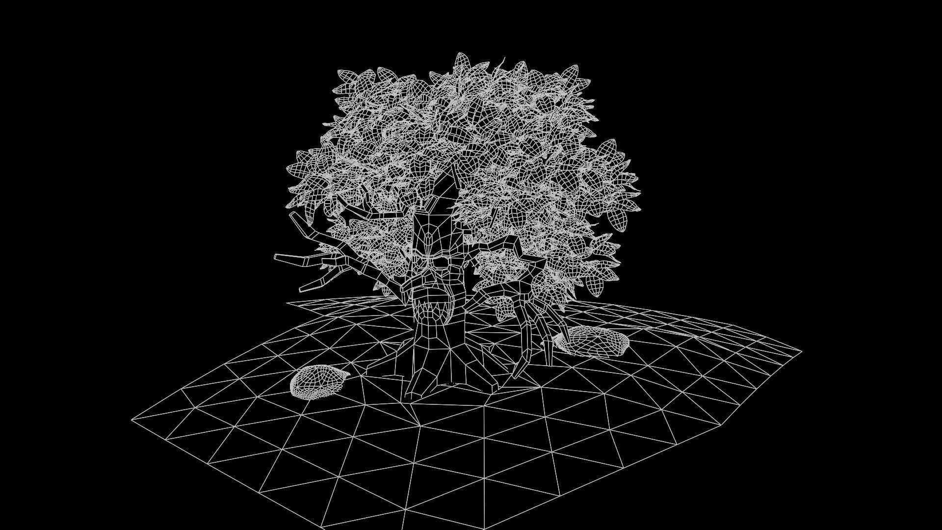 Cartoon Halloween Tree 3D model_16