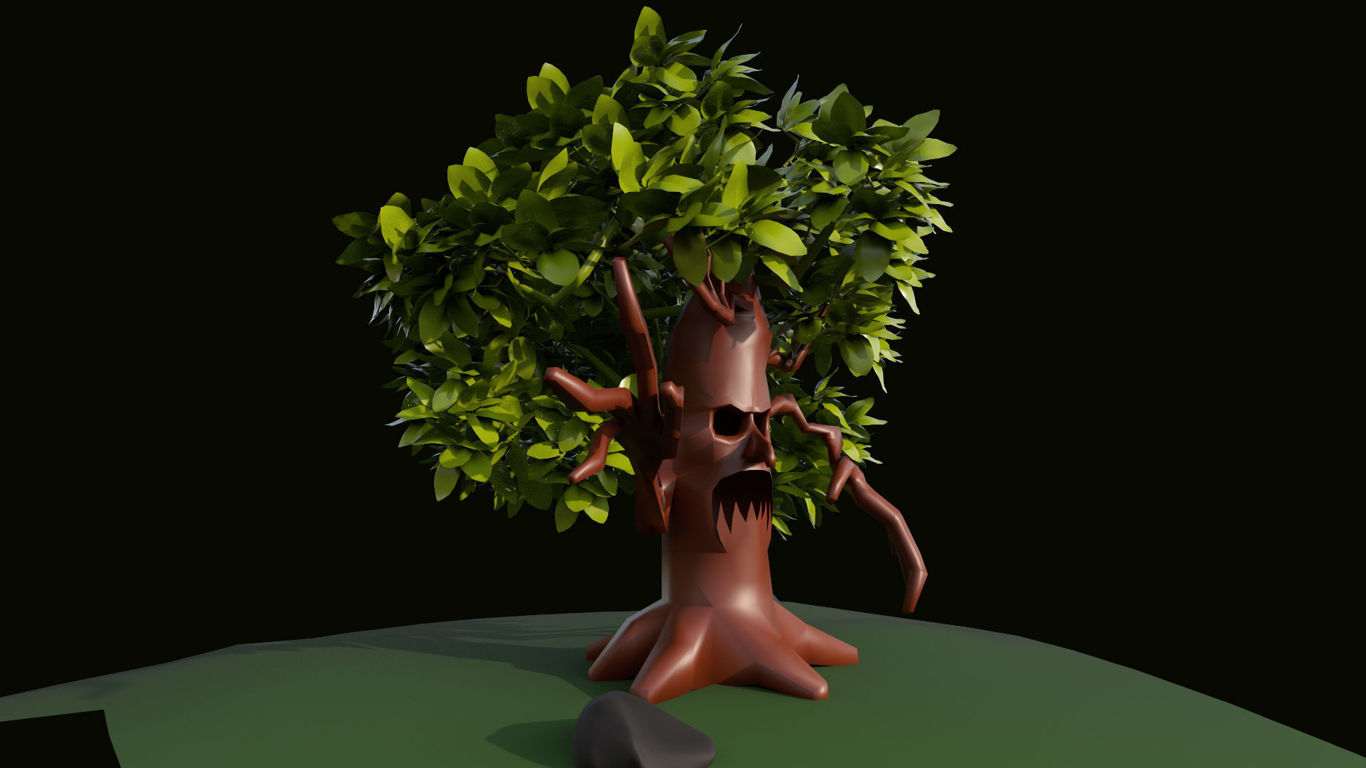 Cartoon Halloween Tree 3D model_7