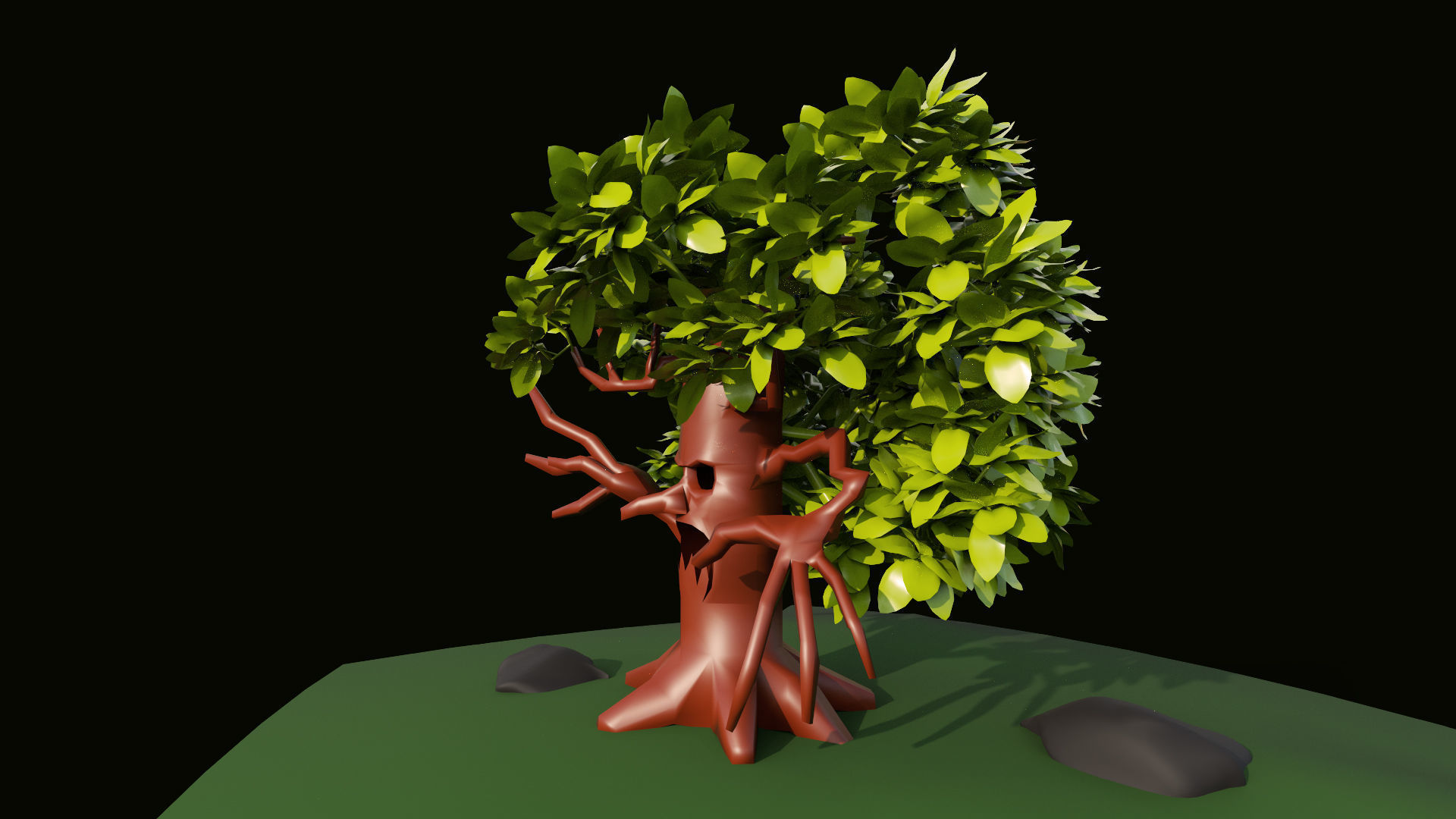 Cartoon Halloween Tree 3D model_4