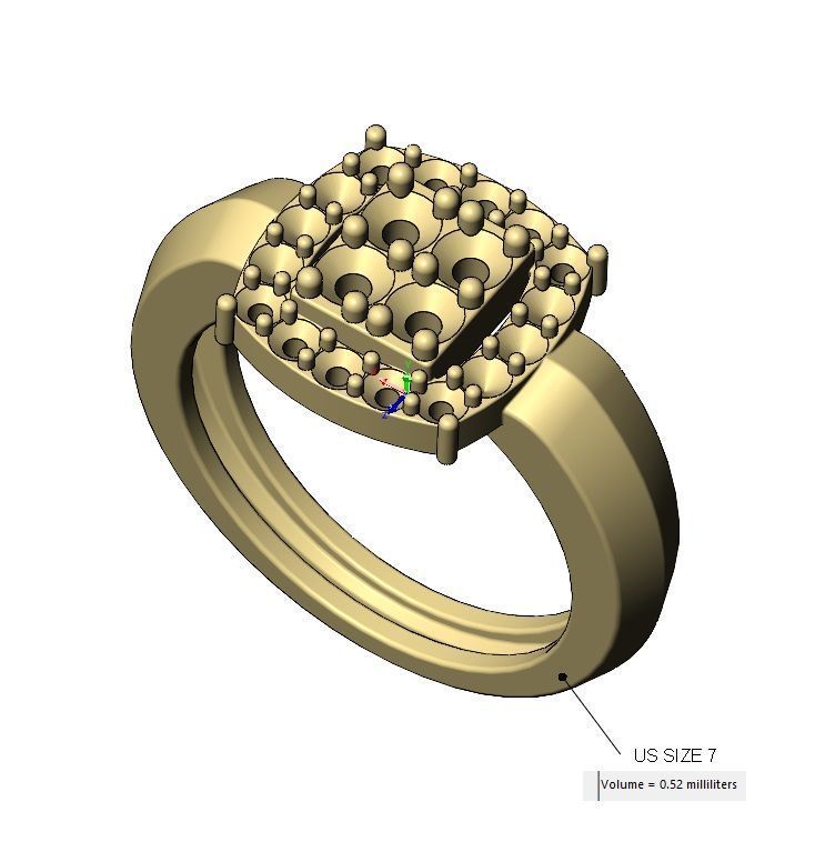 Diamond cluster claw sides ring US sizes 7to10 3D print model_17