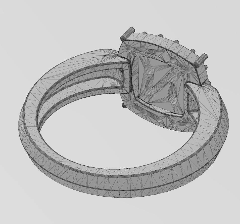 Diamond cluster claw sides ring US sizes 7to10 3D print model_16