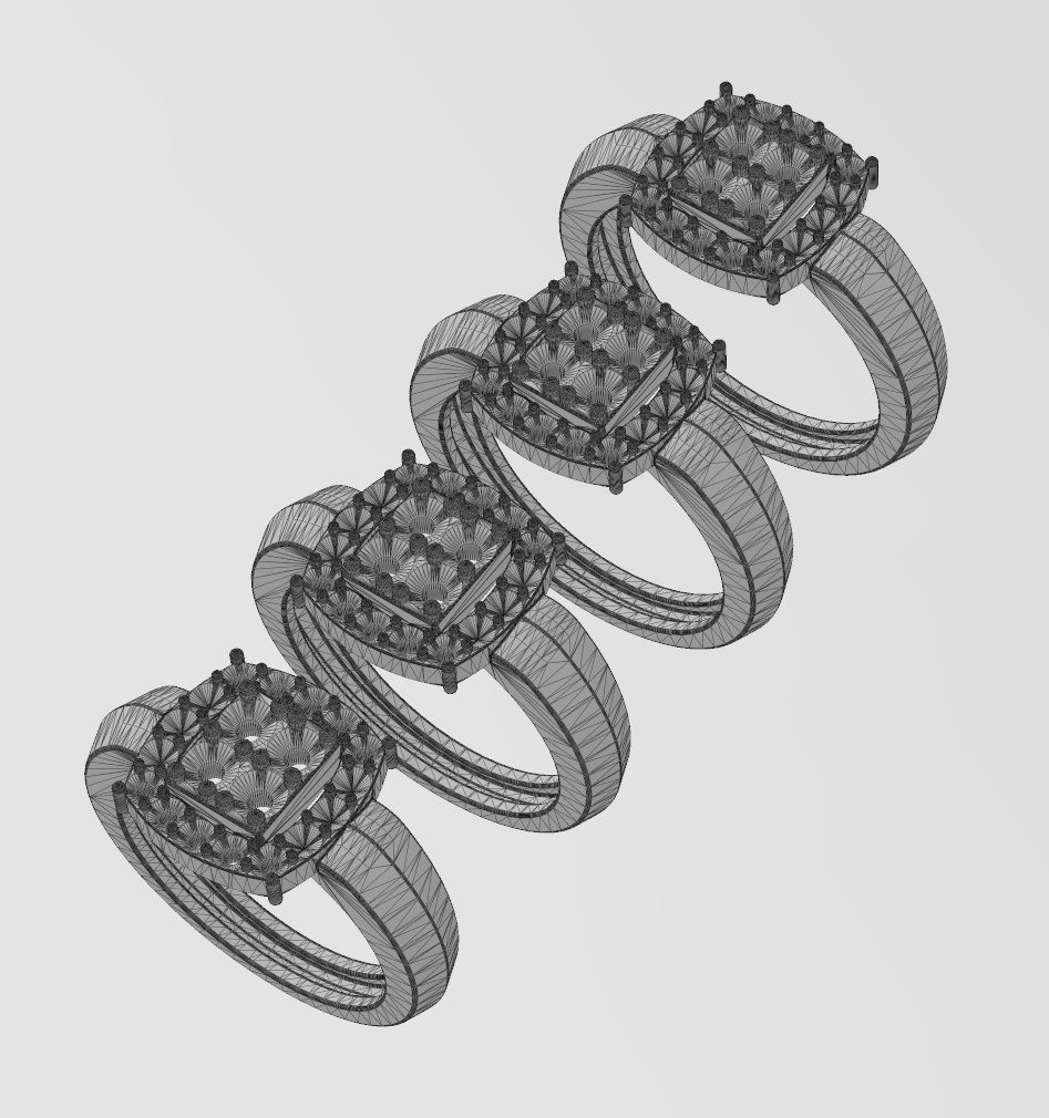 Diamond cluster claw sides ring US sizes 7to10 3D print model_14