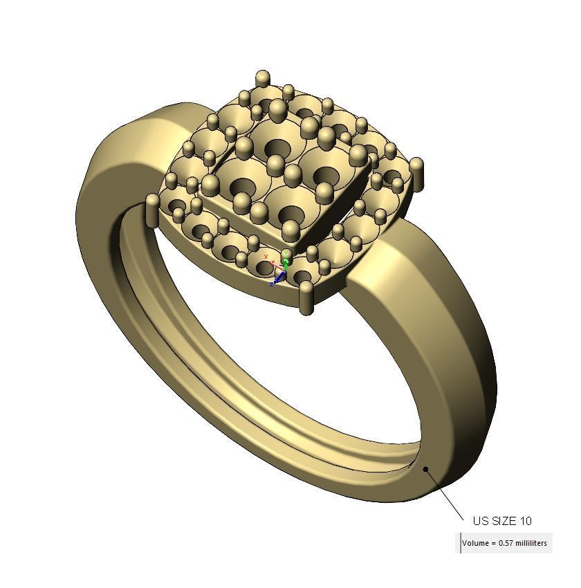 Diamond cluster claw sides ring US sizes 7to10 3D print model_18
