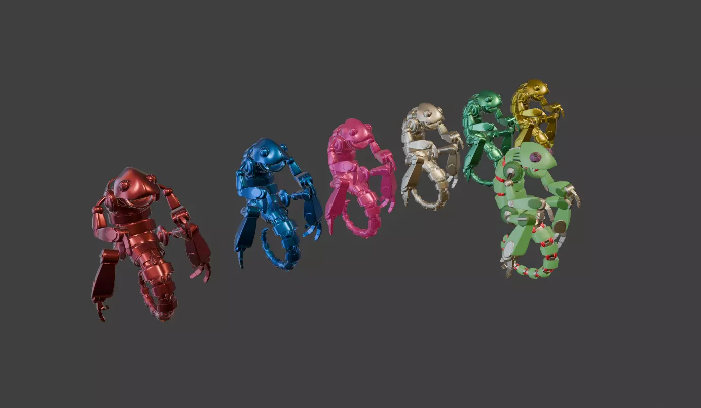Robot gecko Free low-poly 3D model