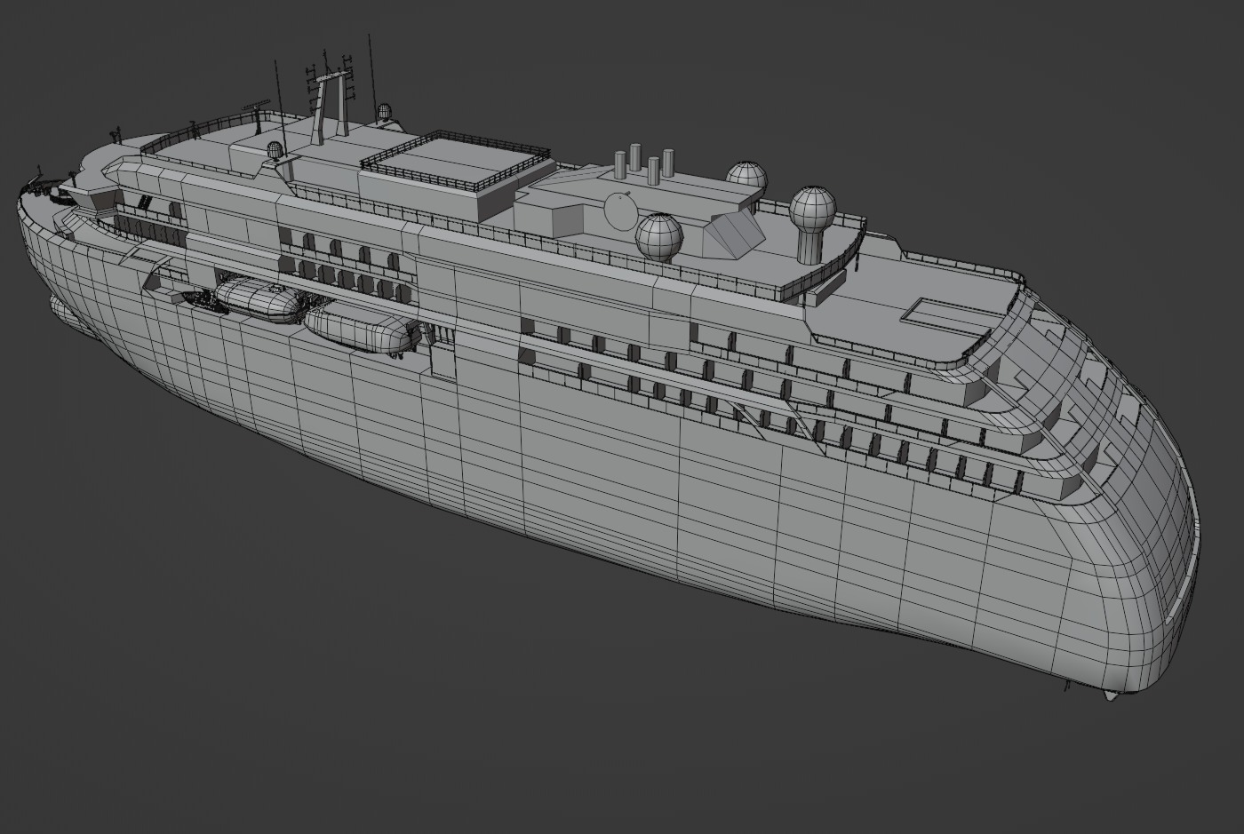 Hurtigruten Expeditions cruise ship Low-poly 3D model_10