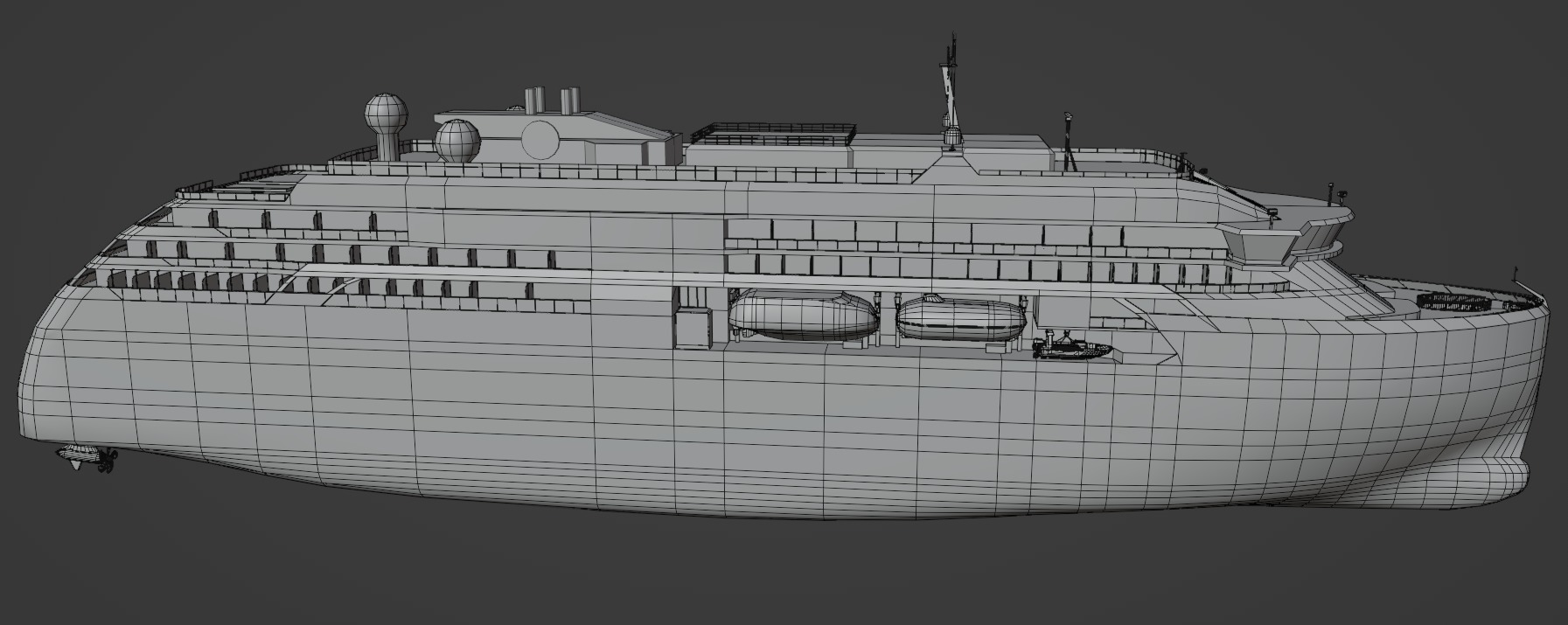 Hurtigruten Expeditions cruise ship Low-poly 3D model_11