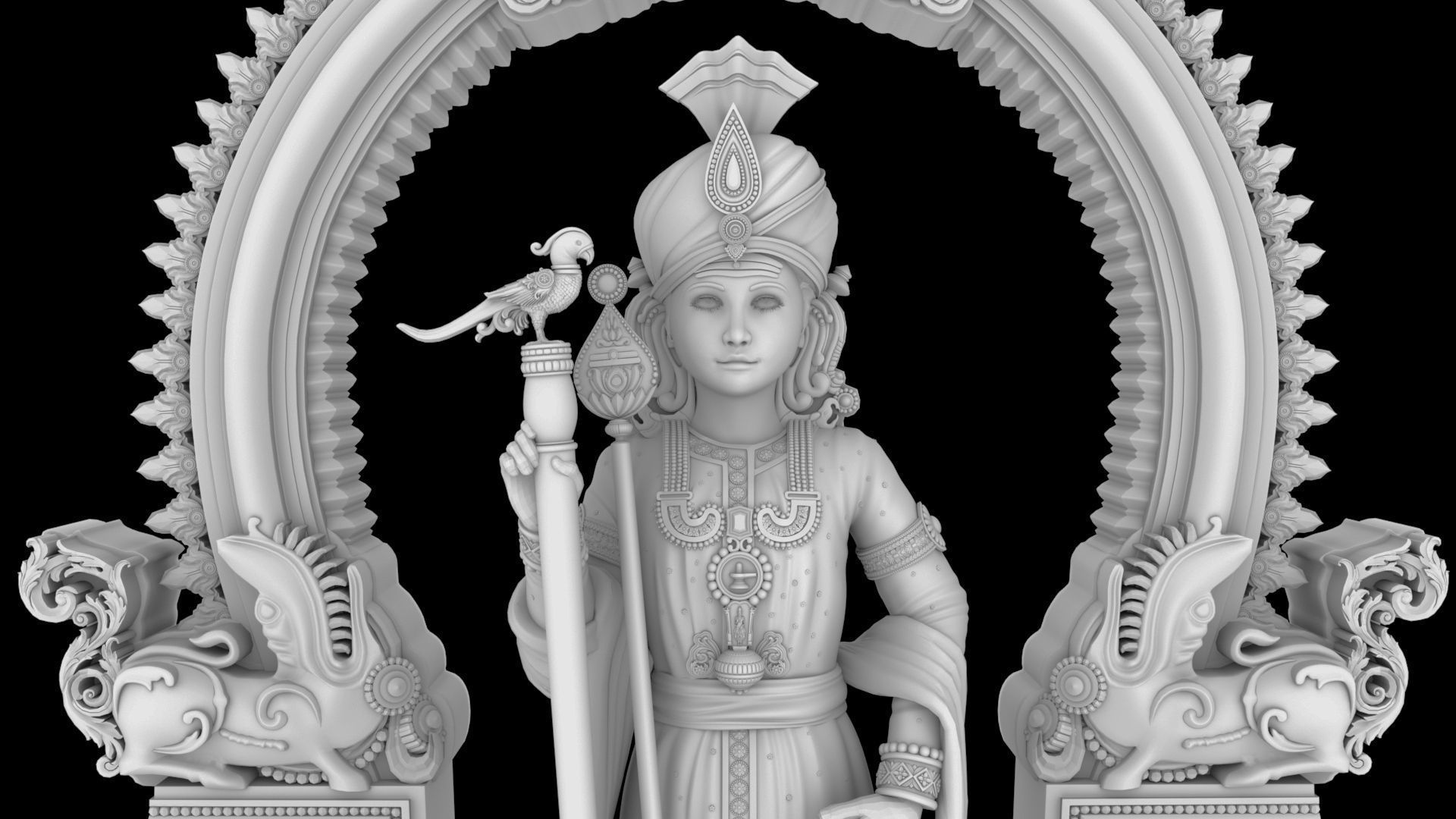 lord thiruchendur murugan  3D model_17