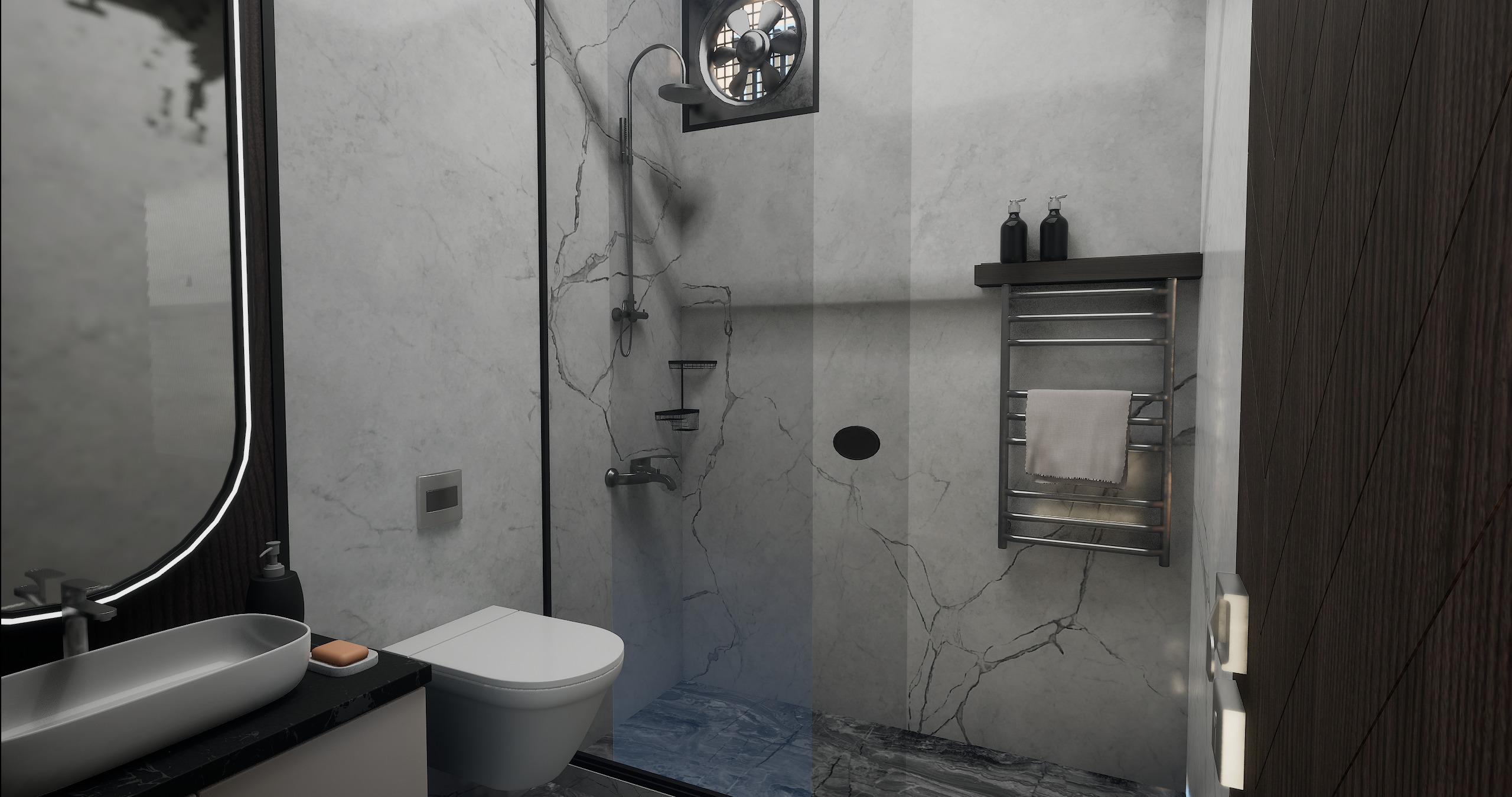 3 BHK Apartment Interior with Assets DS2 Low-poly 3D model_37