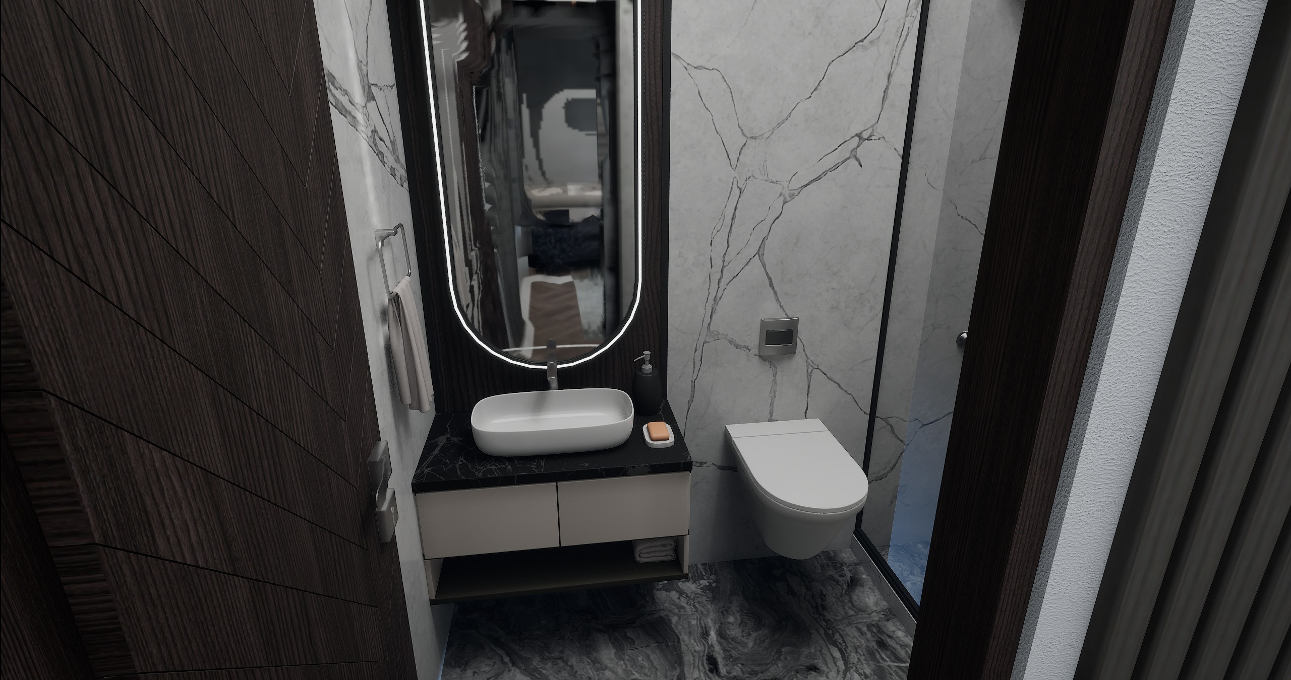 3 BHK Apartment Interior with Assets DS2 Low-poly 3D model_48