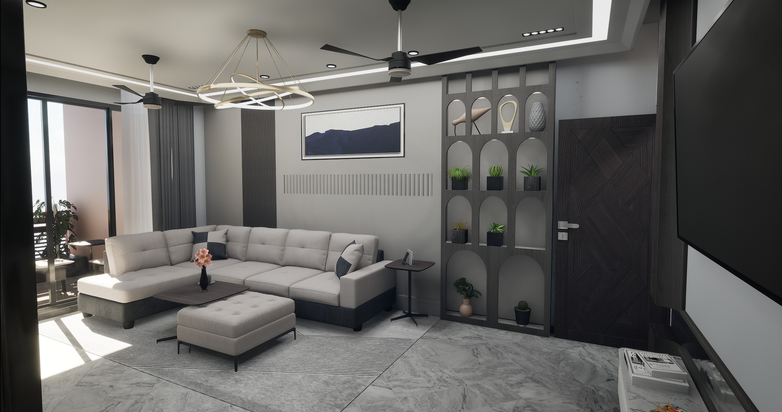 3 BHK Apartment Interior with Assets DS2 Low-poly 3D model_4