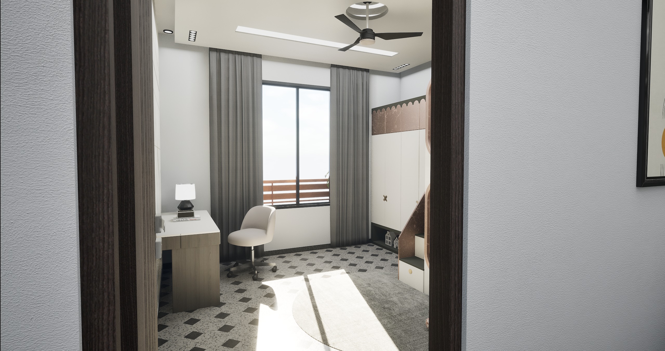 3 BHK Apartment Interior with Assets DS2 Low-poly 3D model_17