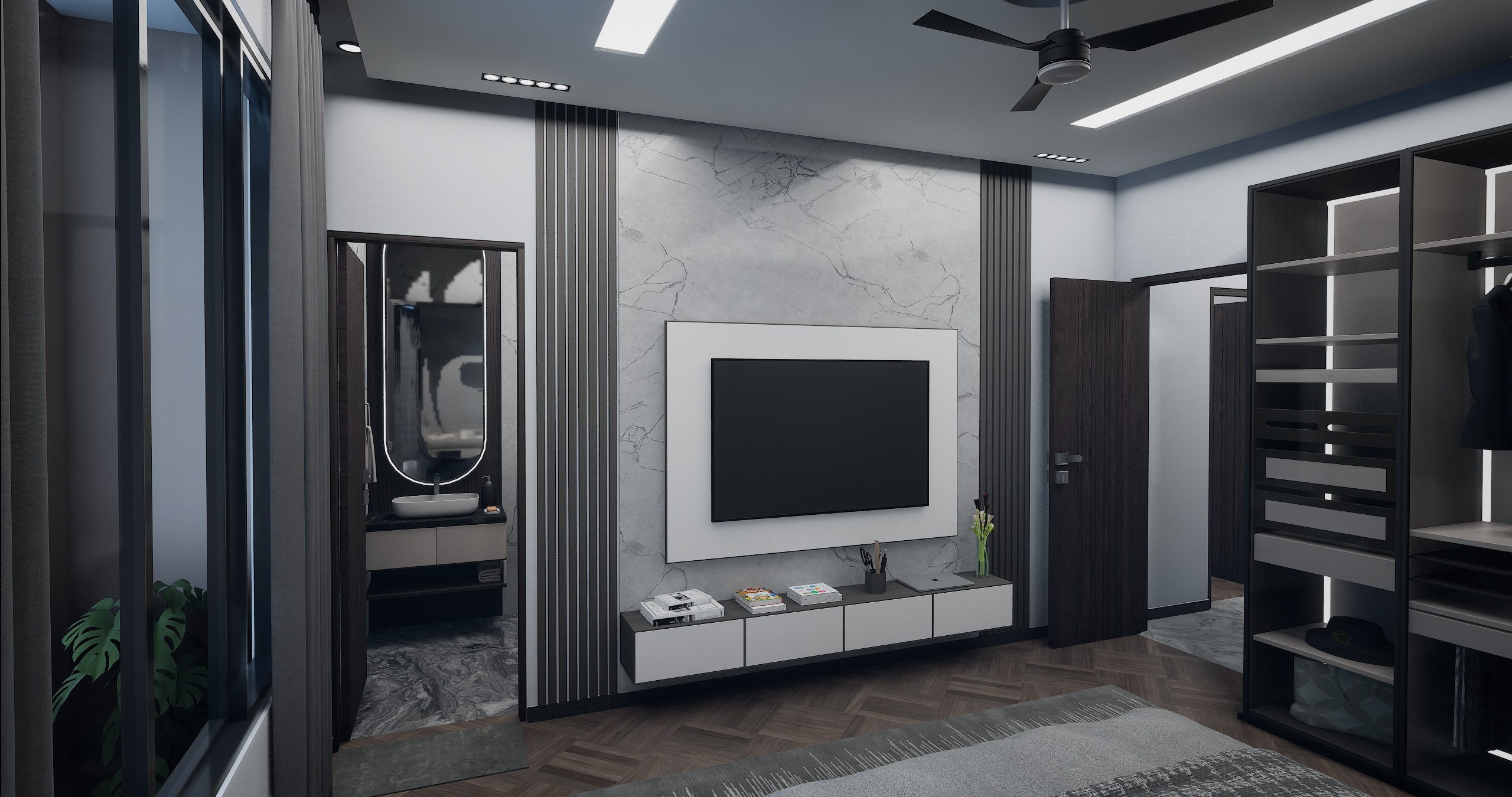 3 BHK Apartment Interior with Assets DS2 Low-poly 3D model_45