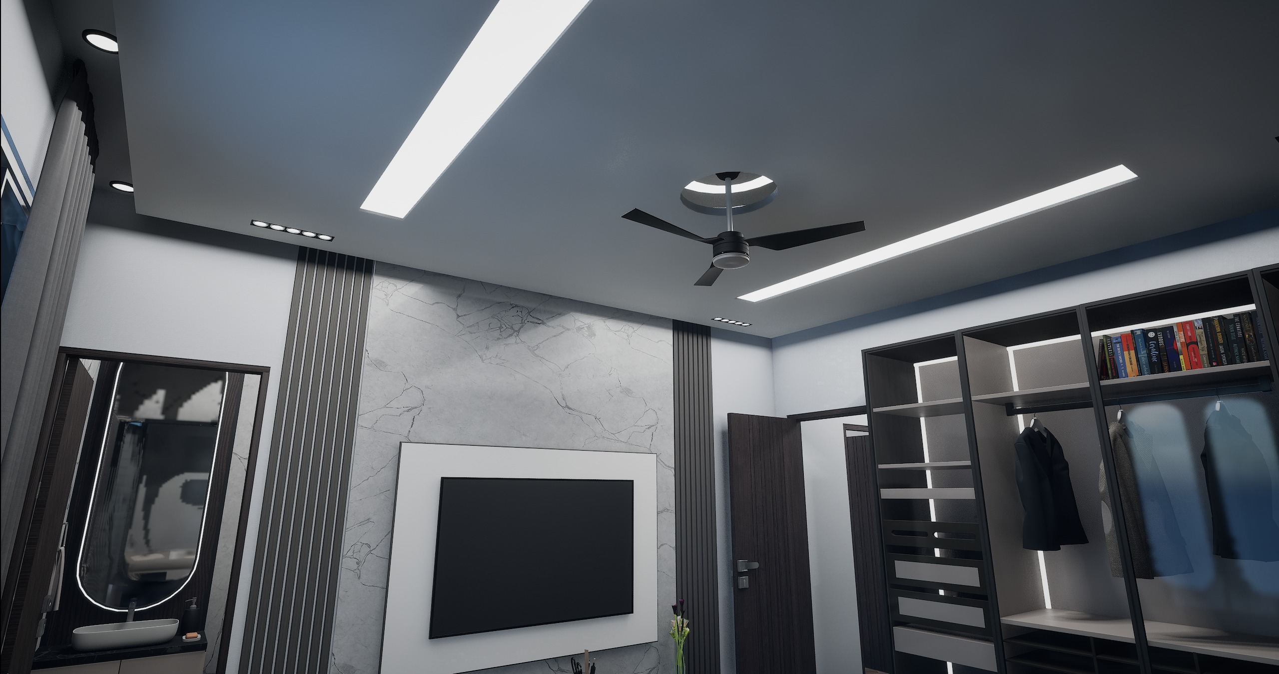 3 BHK Apartment Interior with Assets DS2 Low-poly 3D model_46