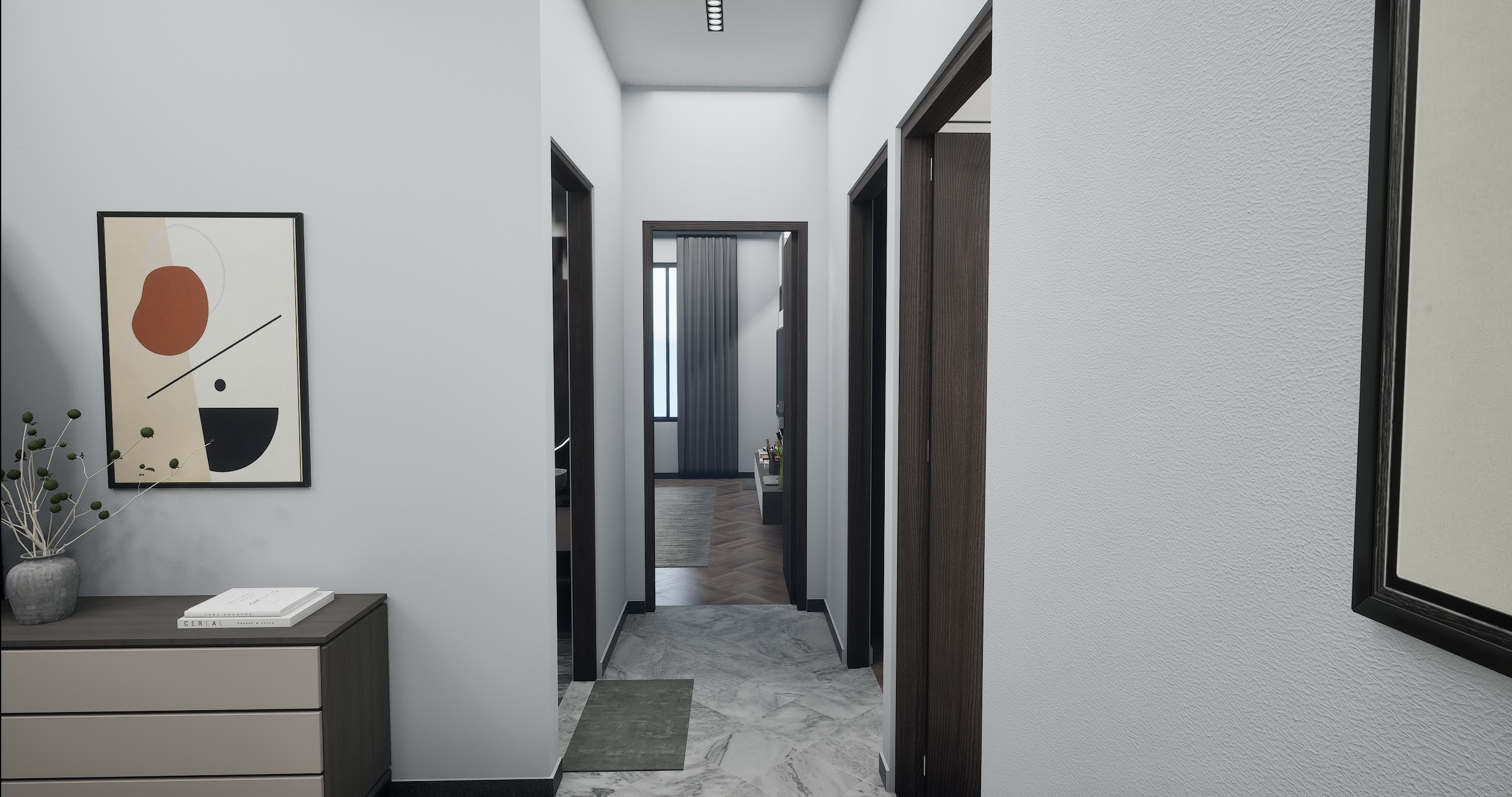 3 BHK Apartment Interior with Assets DS2 Low-poly 3D model_16