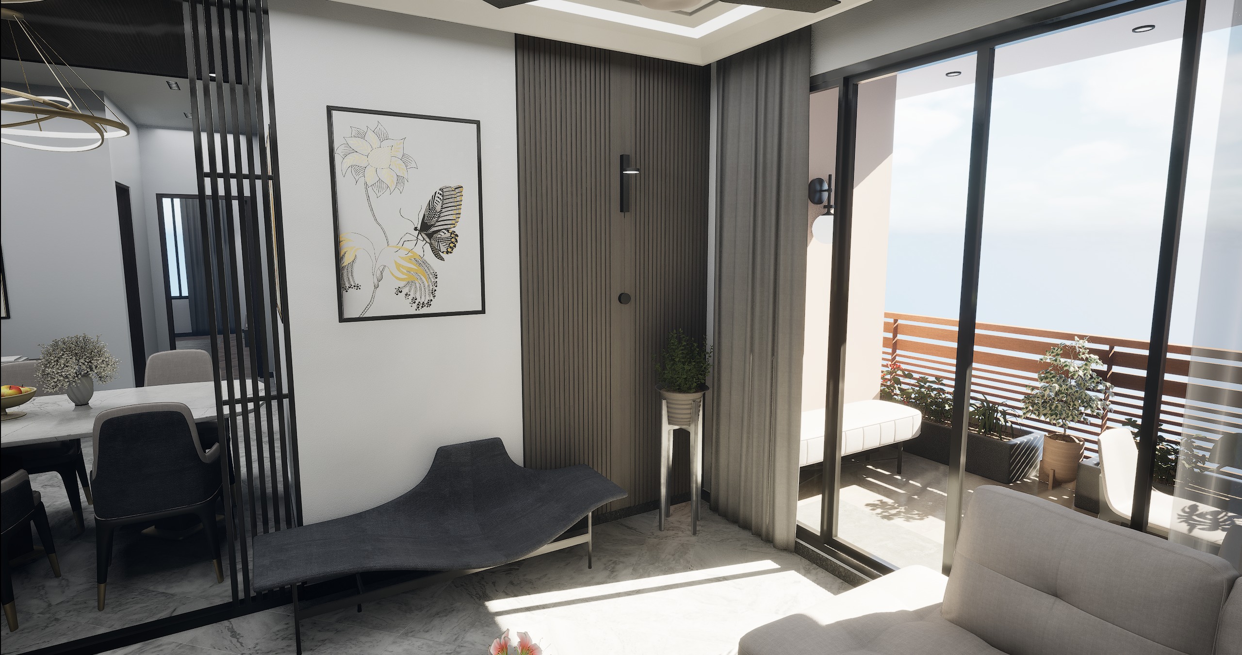 3 BHK Apartment Interior with Assets DS2 Low-poly 3D model_6