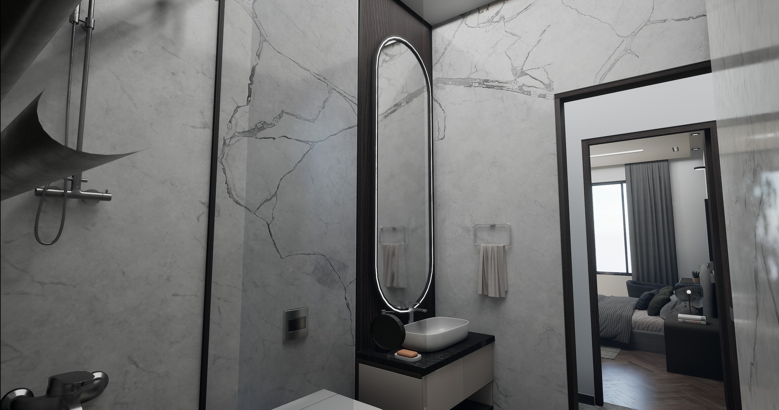 3 BHK Apartment Interior with Assets DS2 Low-poly 3D model_26