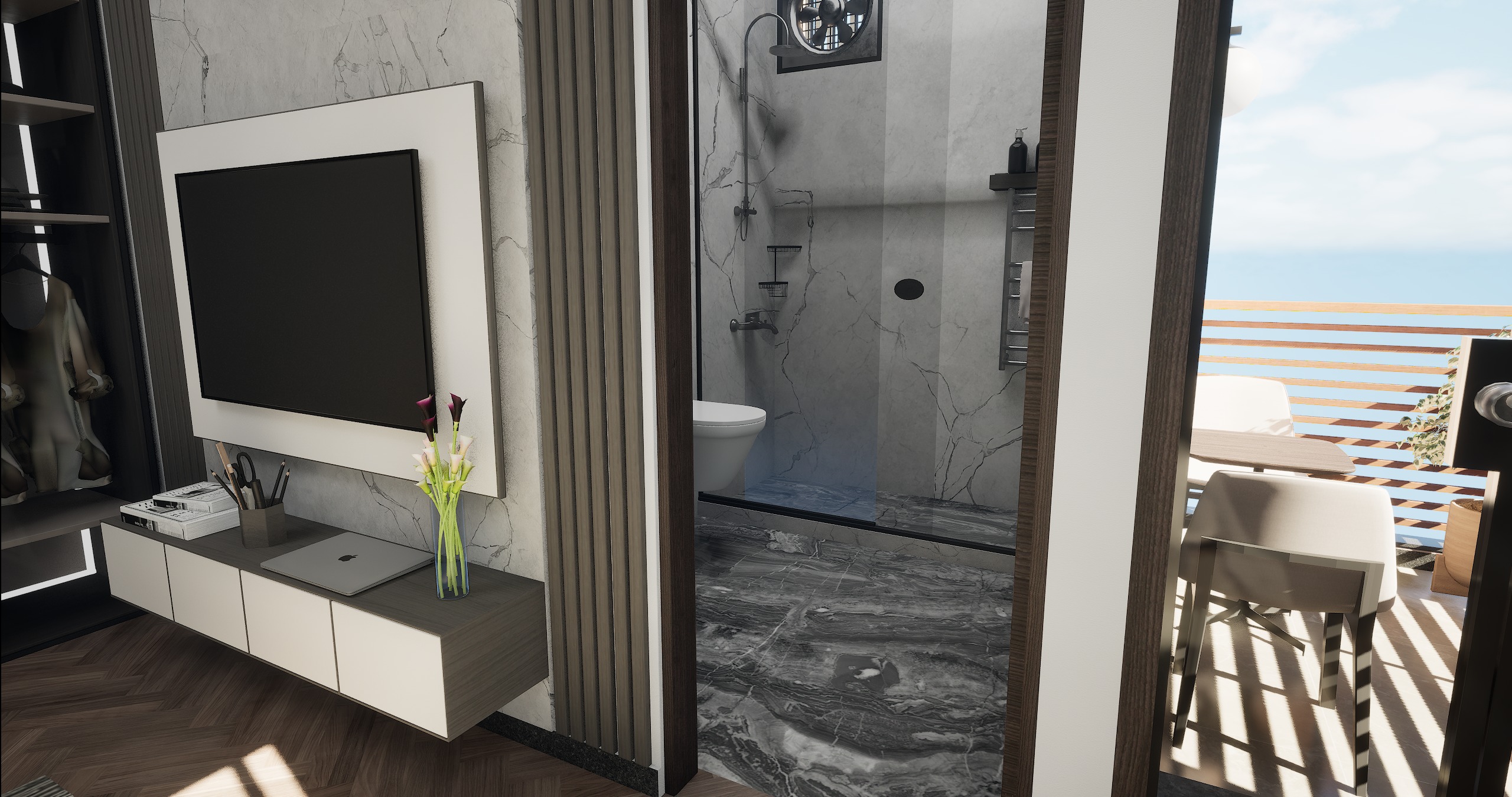 3 BHK Apartment Interior with Assets DS2 Low-poly 3D model_35