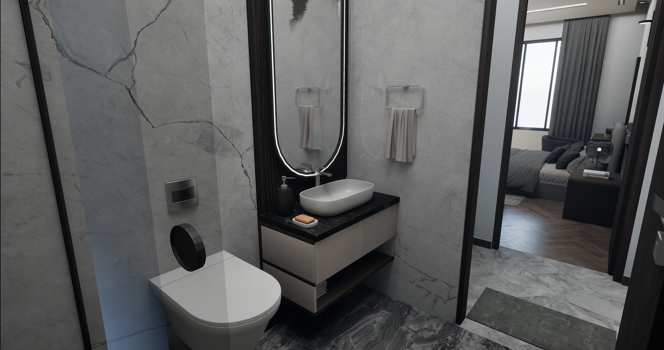 3 BHK Apartment Interior with Assets DS2 Low-poly 3D model_25