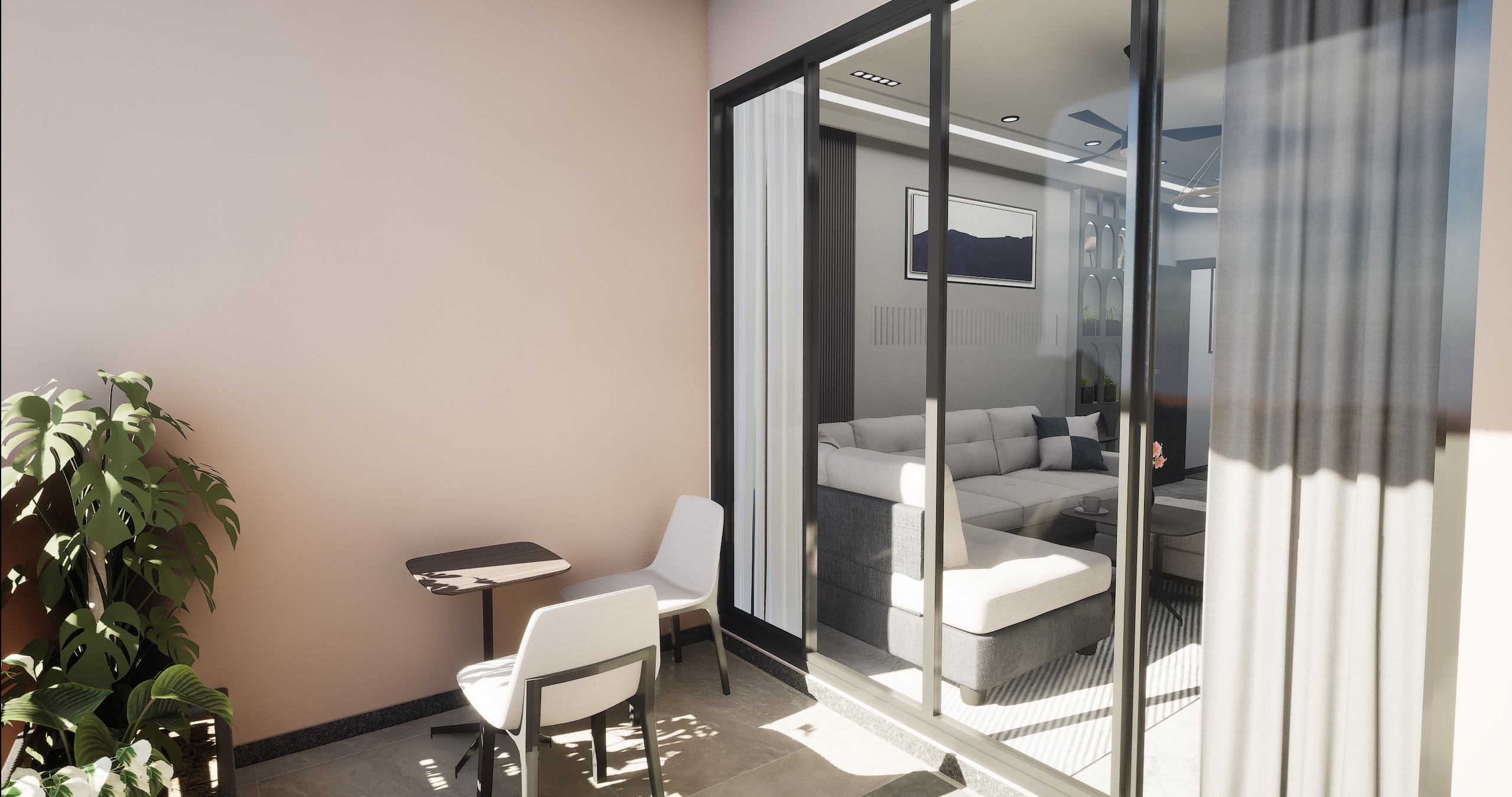 3 BHK Apartment Interior with Assets DS2 Low-poly 3D model_7