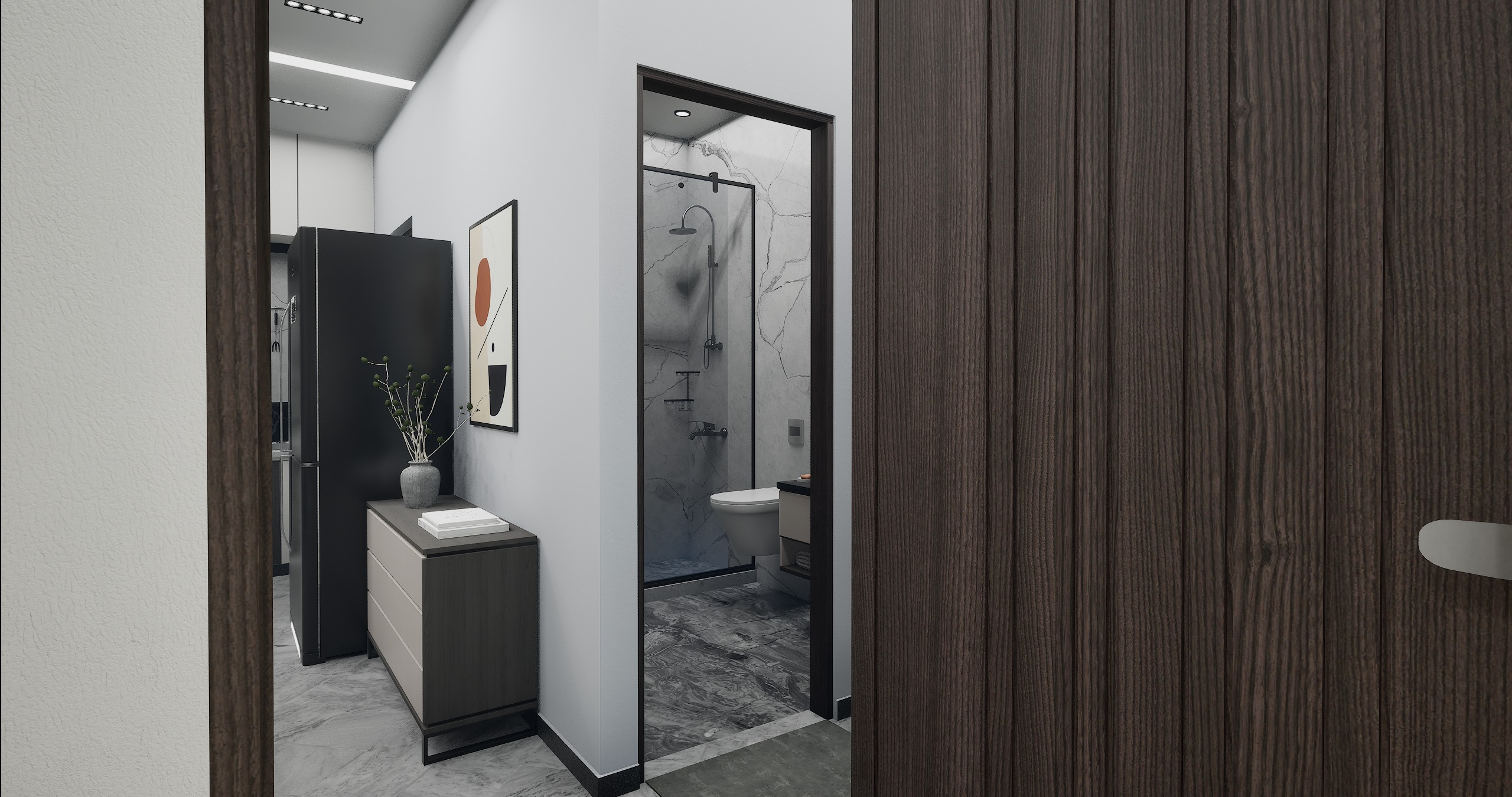 3 BHK Apartment Interior with Assets DS2 Low-poly 3D model_23