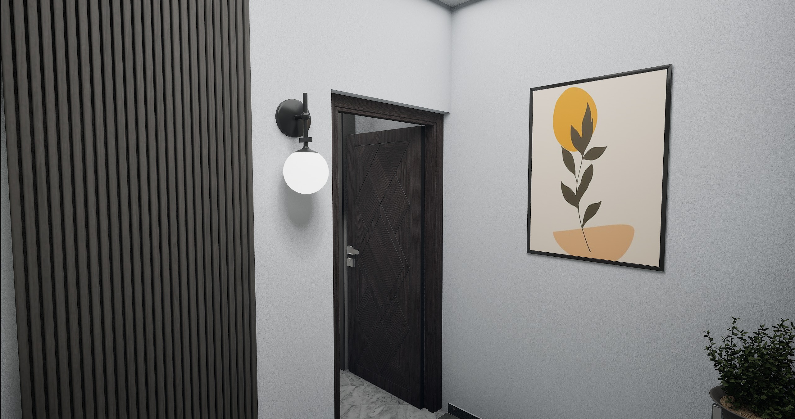 3 BHK Apartment Interior with Assets DS2 Low-poly 3D model_3