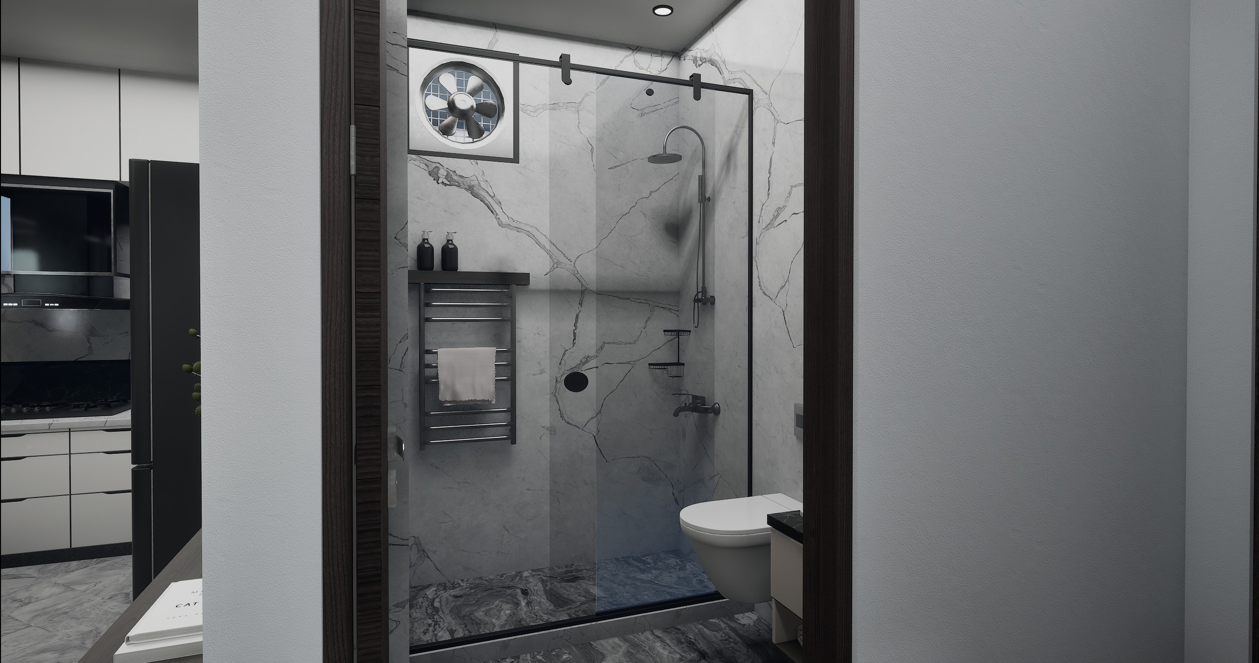 3 BHK Apartment Interior with Assets DS2 Low-poly 3D model_24