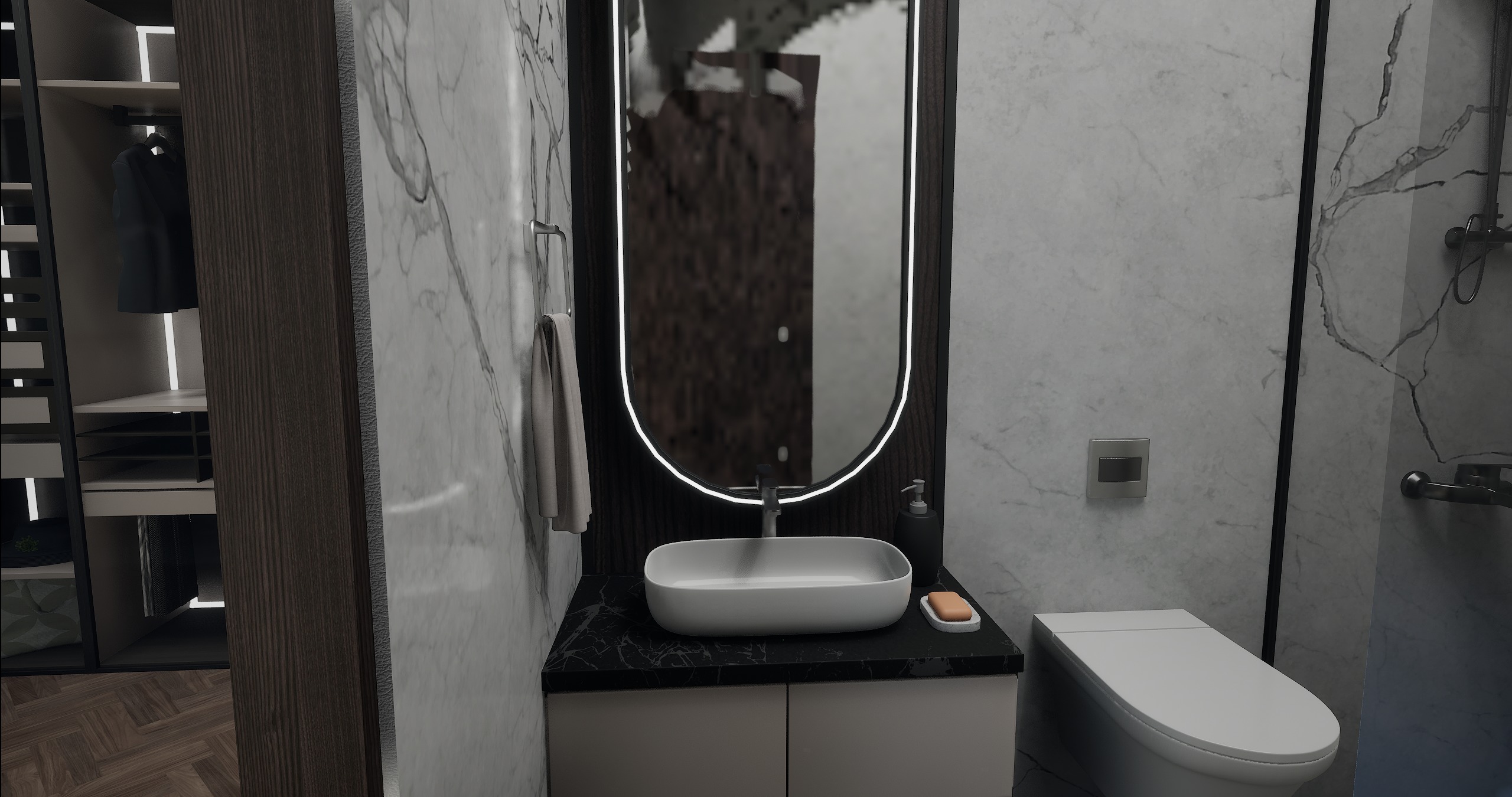 3 BHK Apartment Interior with Assets DS2 Low-poly 3D model_36