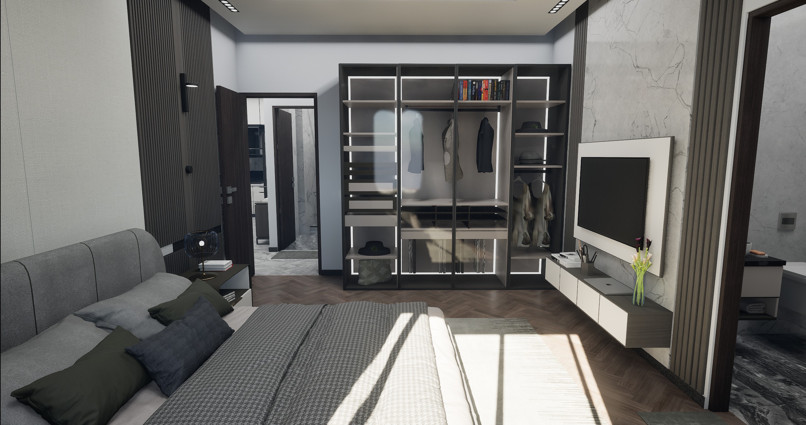 3 BHK Apartment Interior with Assets DS2 Low-poly 3D model_31