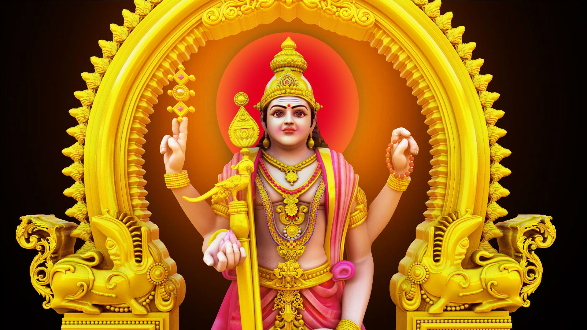lord thiruchendur murugan statue 3D model_9