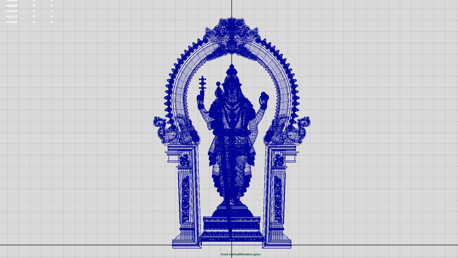 lord thiruchendur murugan statue 3D model_4