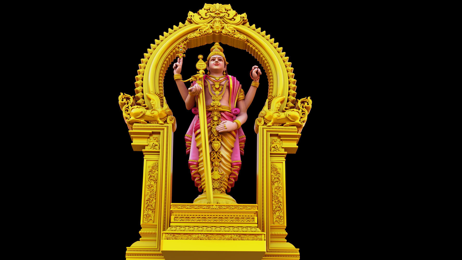 lord thiruchendur murugan statue 3D model_8